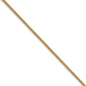 0.9mm, 14k Yellow Gold, Solid Franco Chain Necklace, 18 Inch